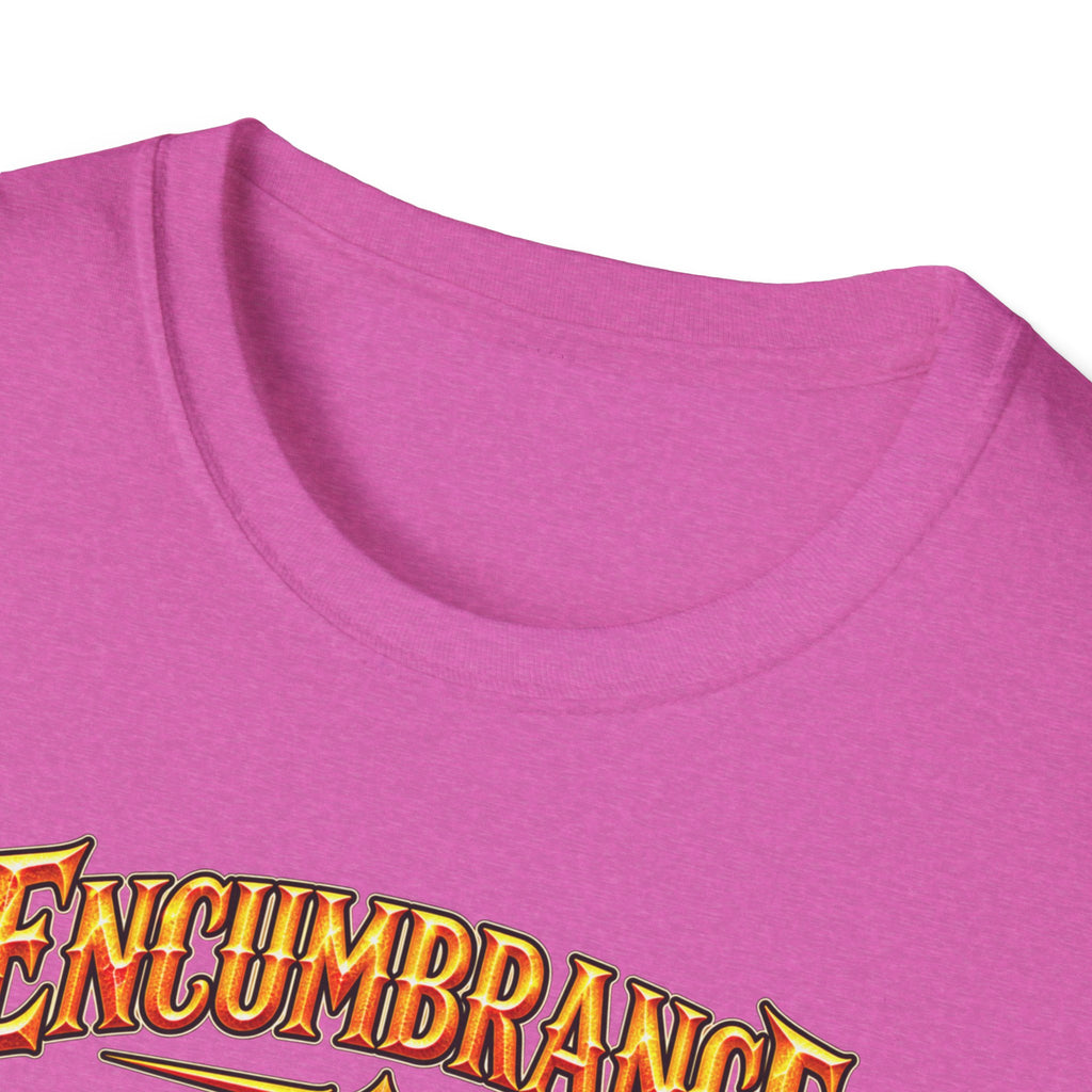 Encumbrance T-Shirt — RPG-Inspired "Encumbrance (noun) — Punishment for successful shopping" Graphic Tee