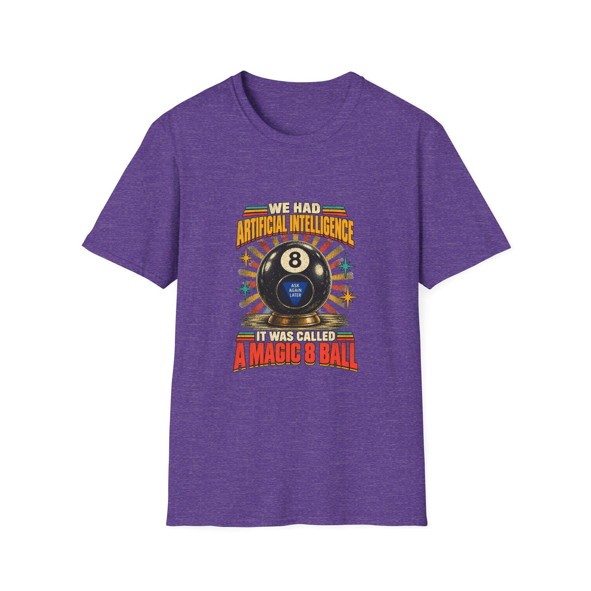 AI Magic 8 Ball T-Shirt | Artificial Intelligence Humor, Retro Arcade Graphic
