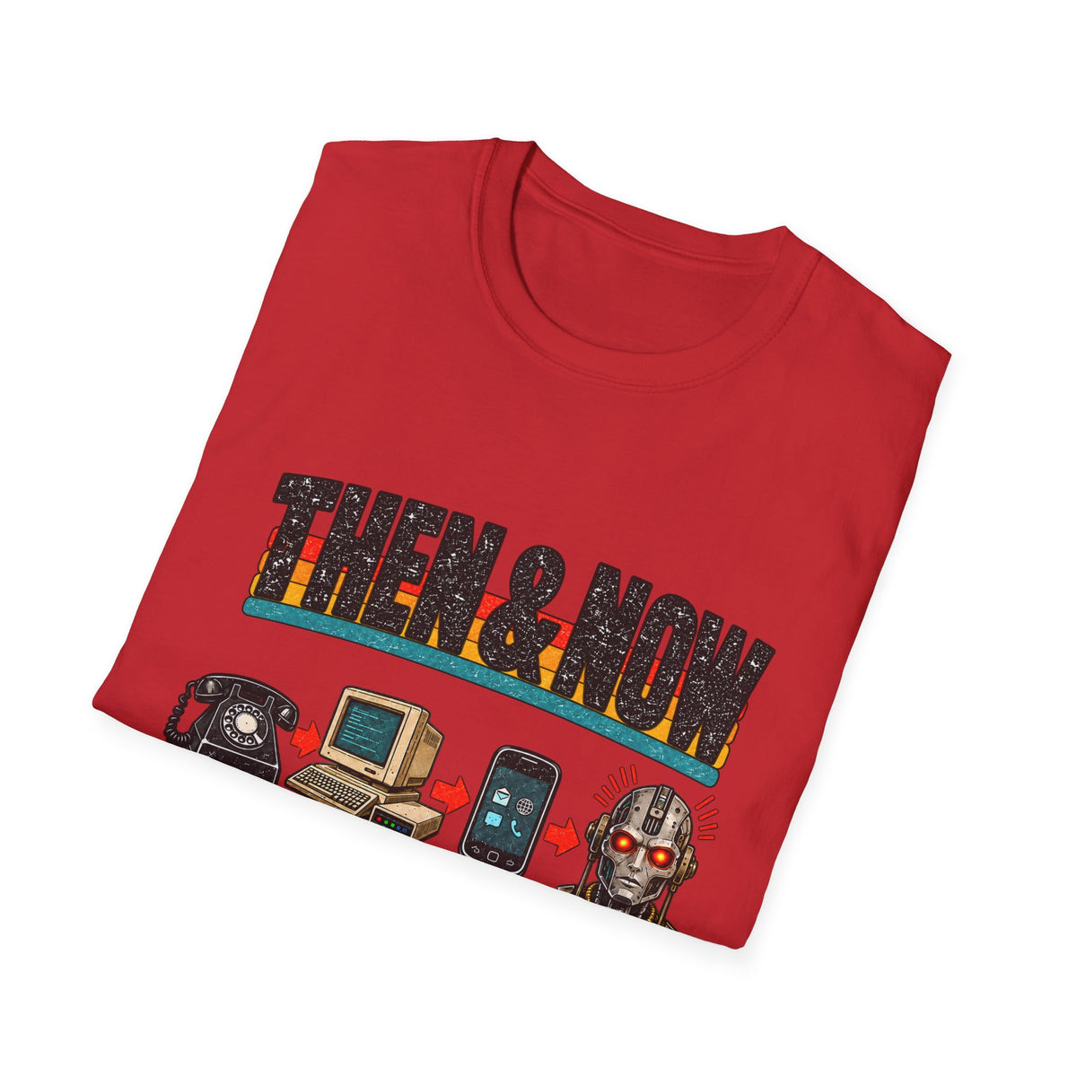 Then & Now Retro Technology Then & Now T-Shirt | Well That Escalated Quickly