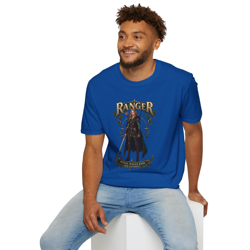 Ranger Fantasy Character T-Shirt — Medieval Archer Illustration Tee