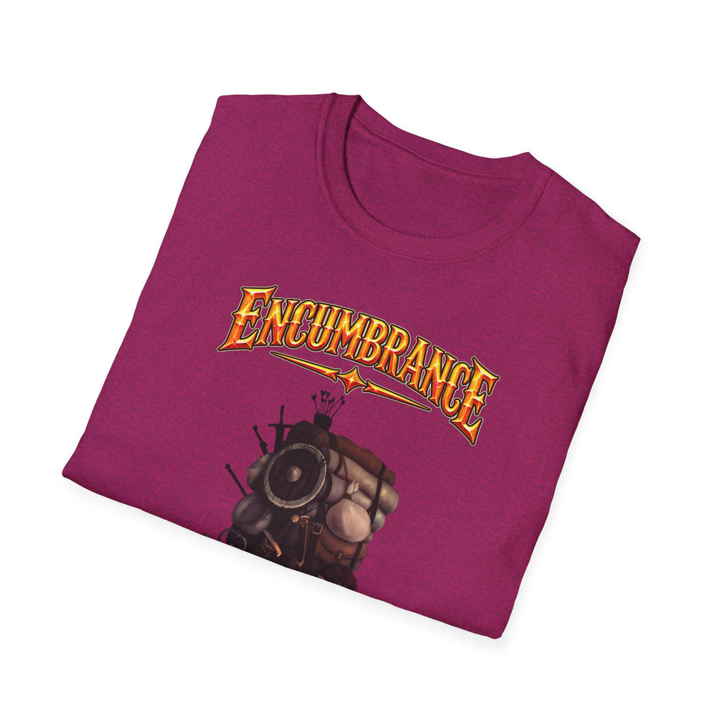 Encumbrance T-Shirt — RPG-Inspired "Encumbrance (noun) — Punishment for successful shopping" Graphic Tee