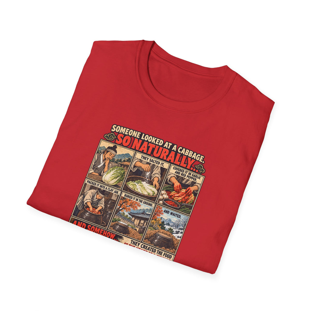 Kimchi Comic Panel T-Shirt | Retro Food Illustration, Korean Cuisine