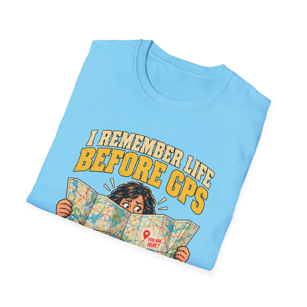 I Remember Life Before GPS T-Shirt | Vintage Map Illustration, Funny Travel Quote