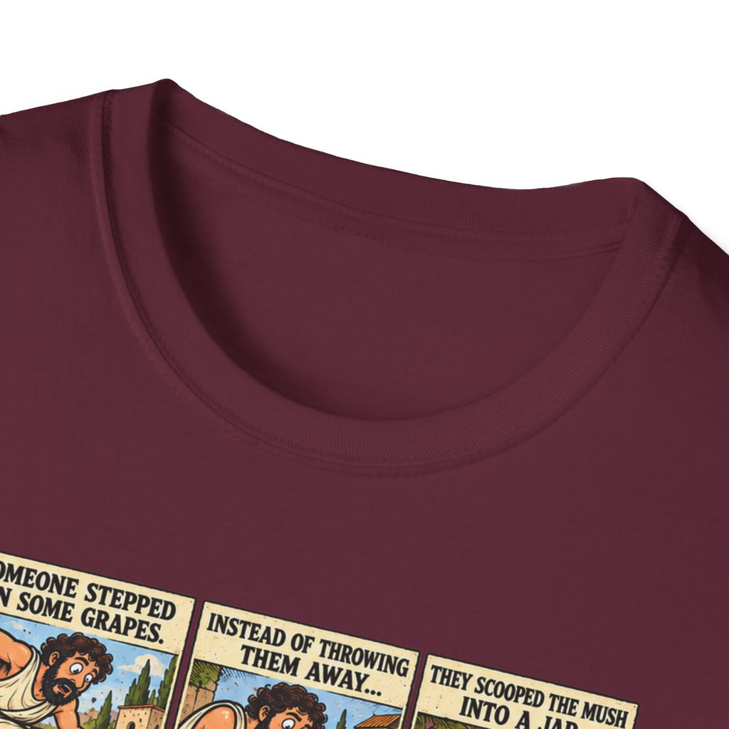 Wine Comic Panel T-Shirt | Vintage Wine Humor, Comic Strip Design