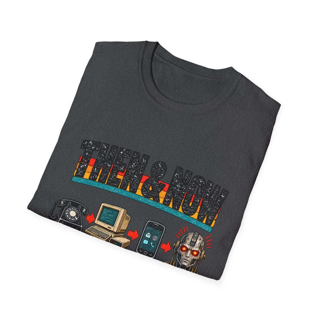 Then & Now Retro Technology Then & Now T-Shirt | Well That Escalated Quickly