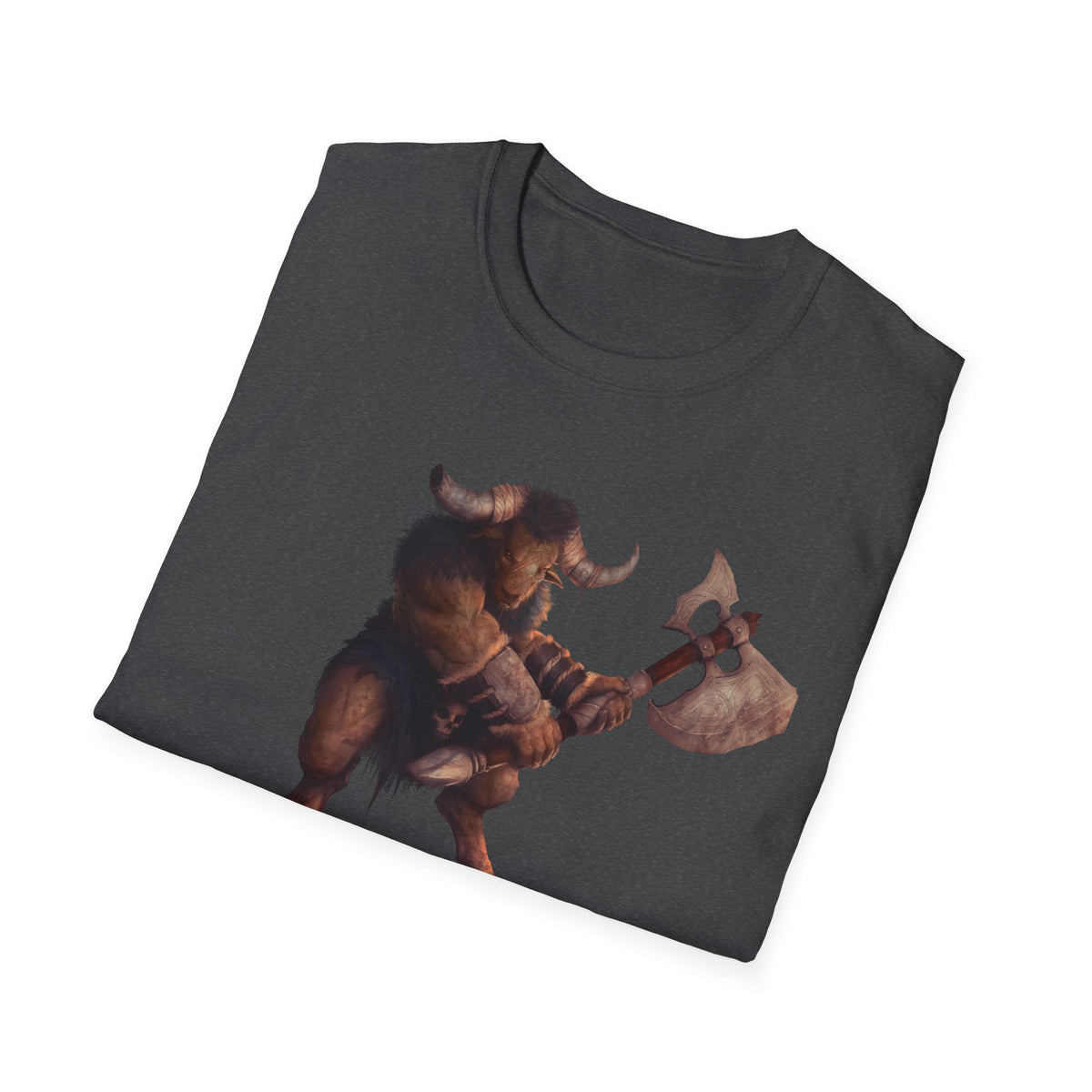 Minotaur Battle T-Shirt — Fantasy Warrior Axe Graphic Tee