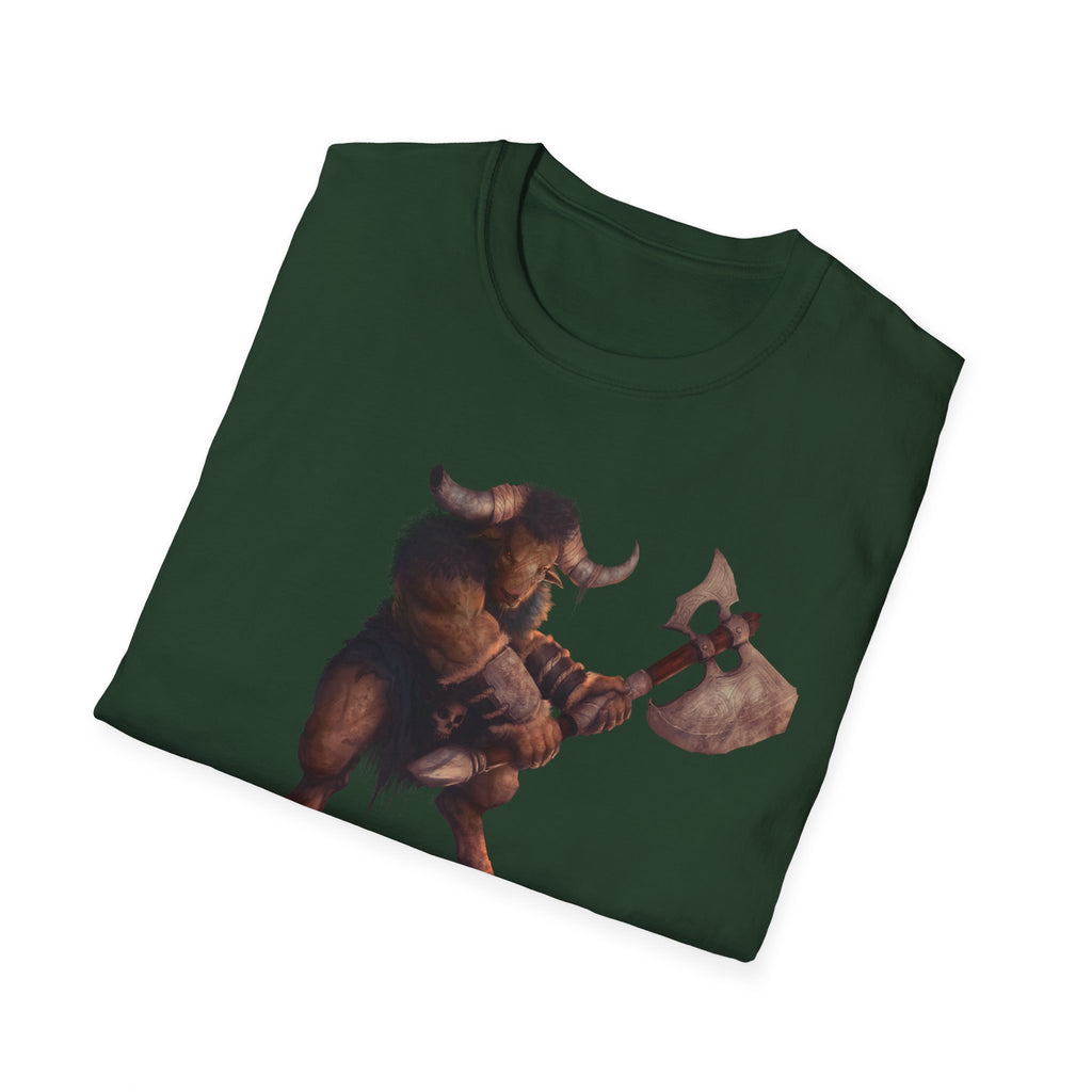 Minotaur Battle T-Shirt — Fantasy Warrior Axe Graphic Tee