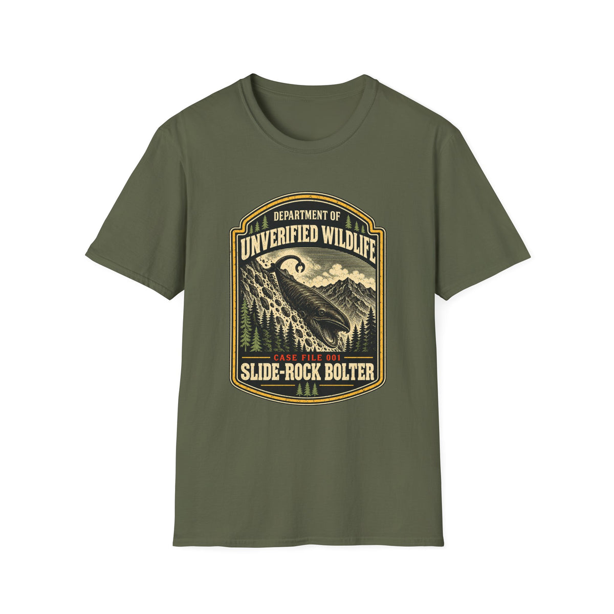 Slide-Rock Bolter T-Shirt — Department of Unverified Wildlife Retro Tee