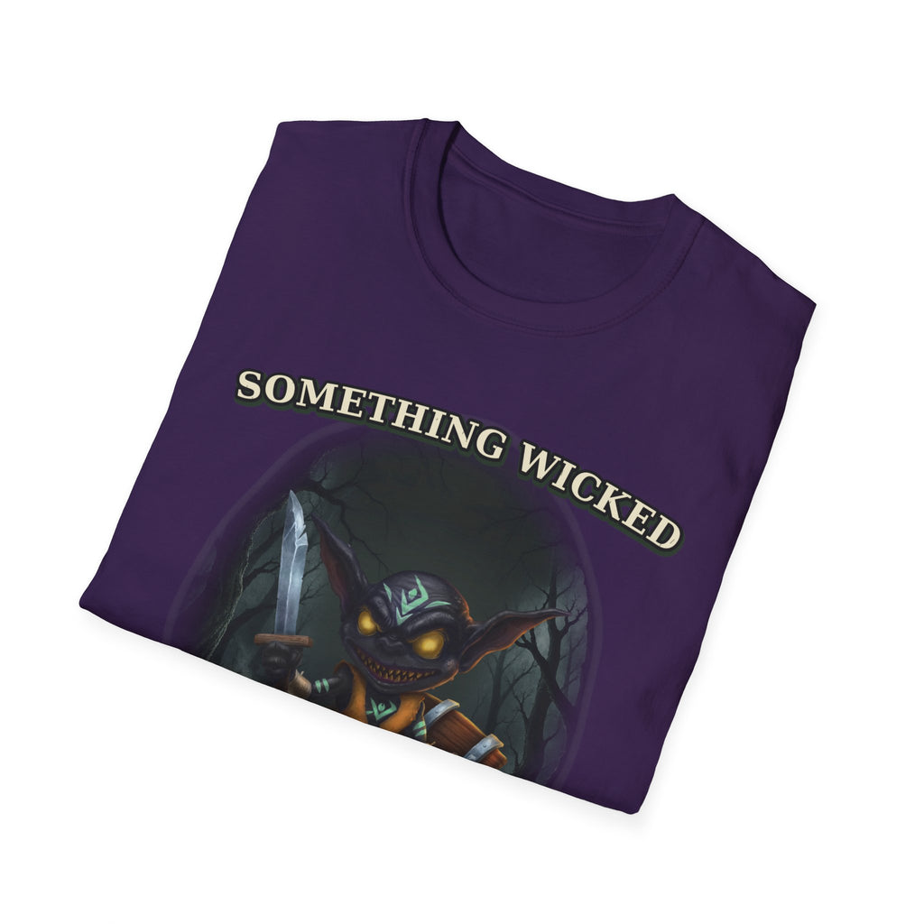 Something Wicked Comes With a Grin T-Shirt | Halloween Creepy Smiling Creature