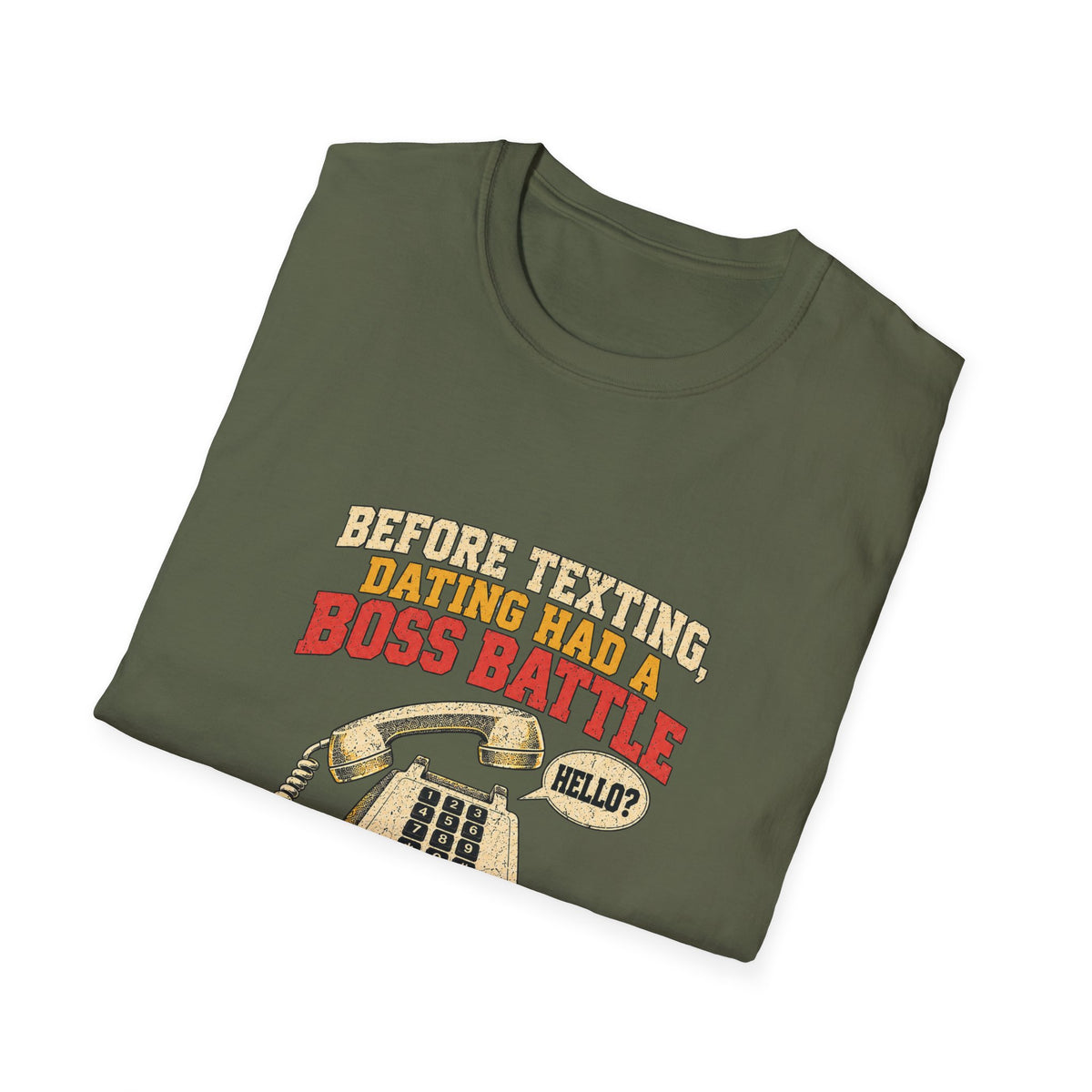Retro Telephone Boss Battle T-Shirt | Funny Gamer Phone Design