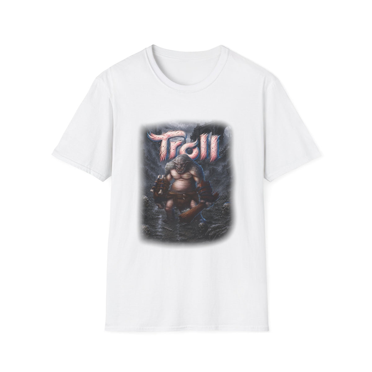 T-Shirt — 'Troll' Fantasy Creature Graphic Tee (Front & Back Definition)