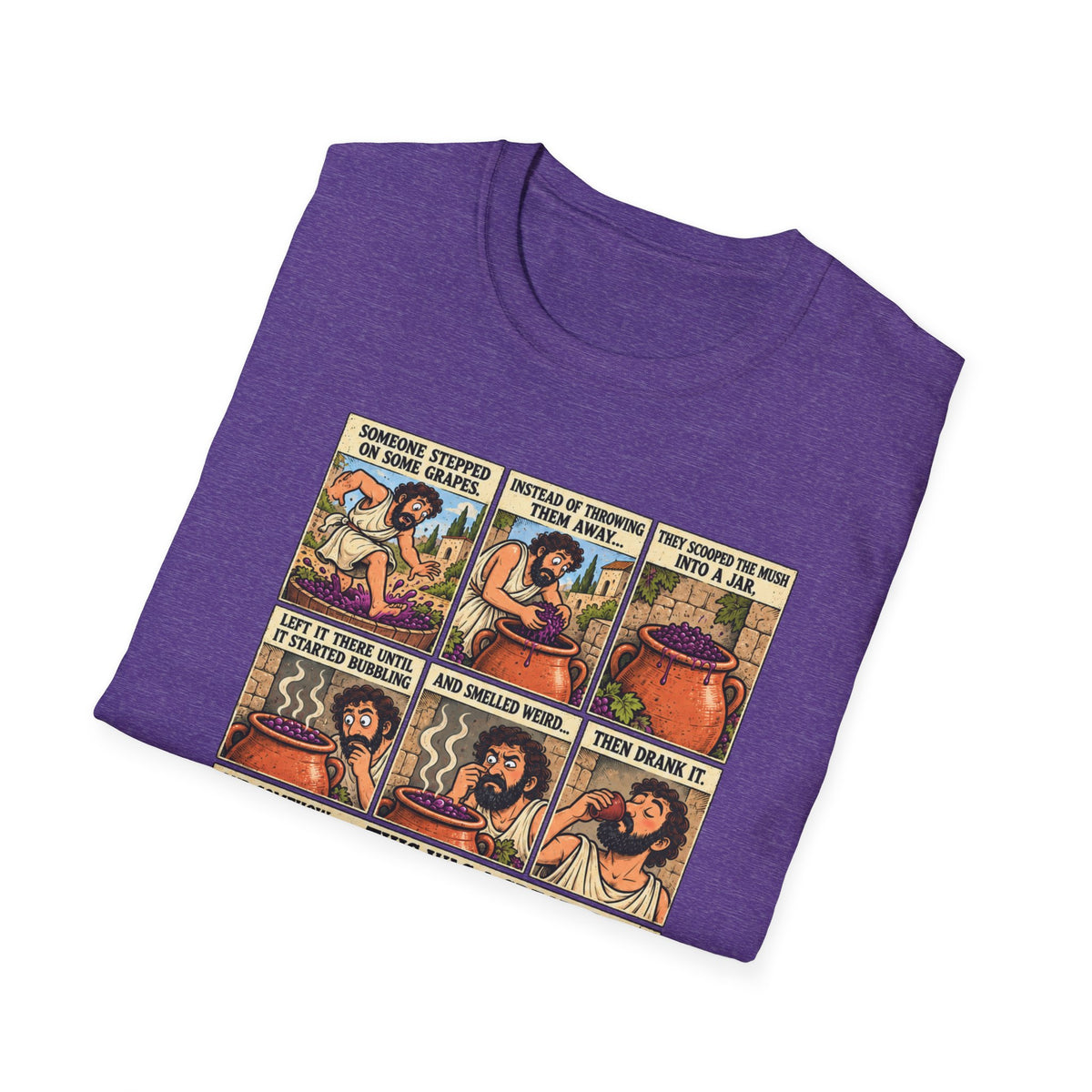Wine Comic Panel T-Shirt | Vintage Wine Humor, Comic Strip Design