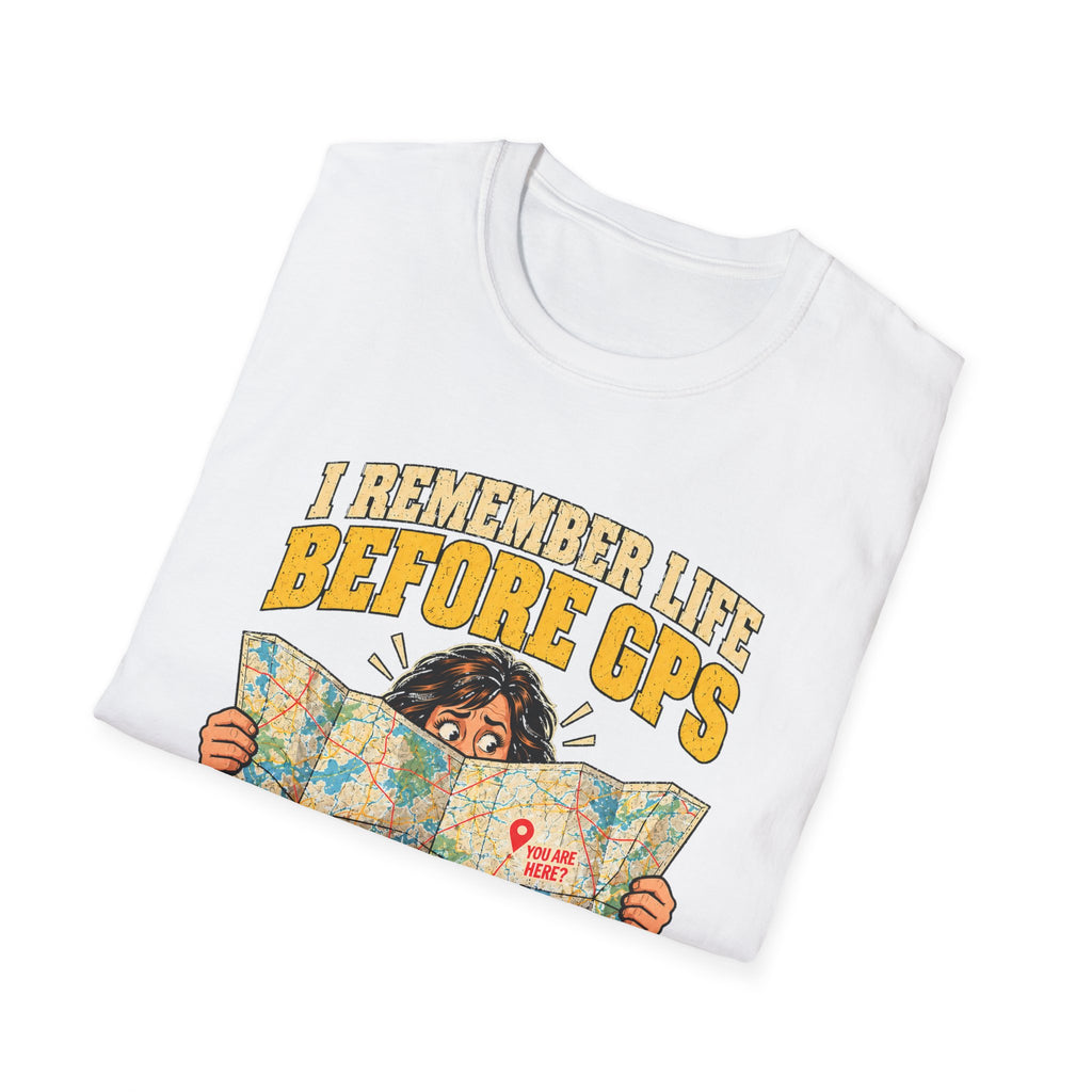 I Remember Life Before GPS T-Shirt | Vintage Map Illustration, Funny Travel Quote