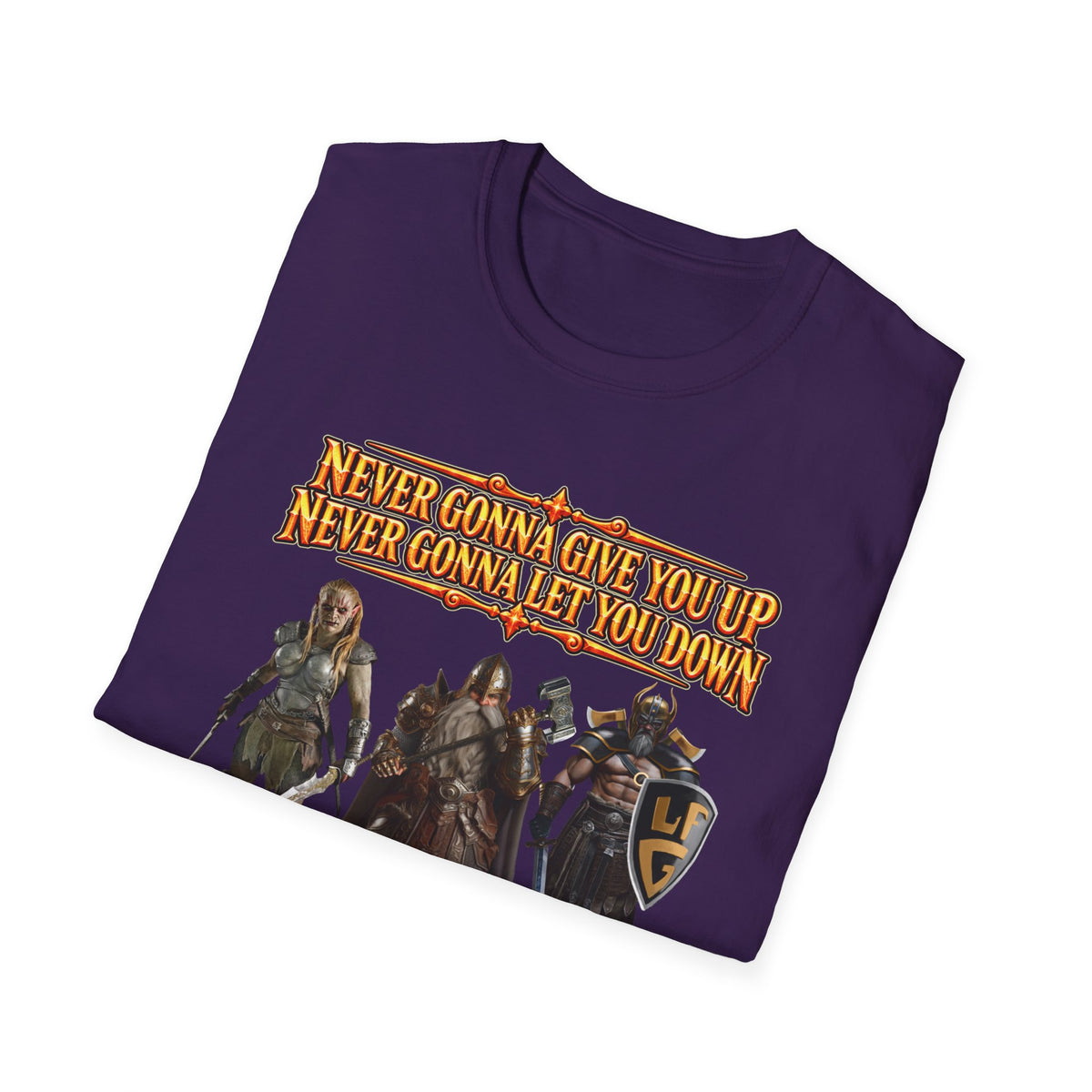 Rickroll RPG Party T-Shirt — "Never Gonna Give You Up" Fantasy Adventurers Tee