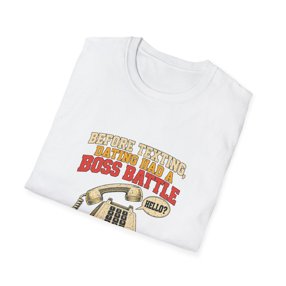 Retro Telephone Boss Battle T-Shirt | Funny Gamer Phone Design
