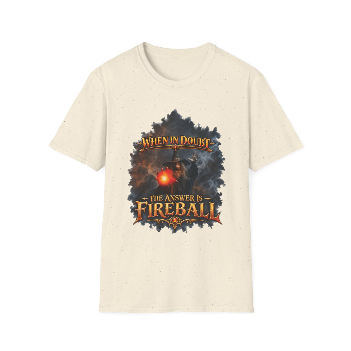 Fireball Mage T-Shirt — "When in Doubt, The Answer Is Fireball" Fantasy RPG Tee