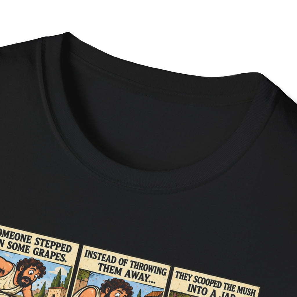 Wine Comic Panel T-Shirt | Vintage Wine Humor, Comic Strip Design