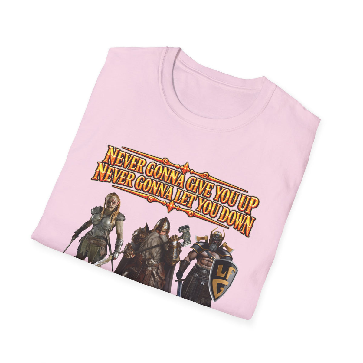 Rickroll RPG Party T-Shirt — "Never Gonna Give You Up" Fantasy Adventurers Tee