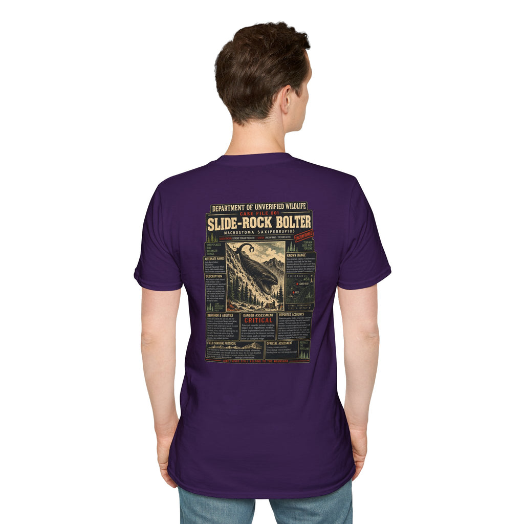 Slide-Rock Bolter T-Shirt — Department of Unverified Wildlife Retro Tee