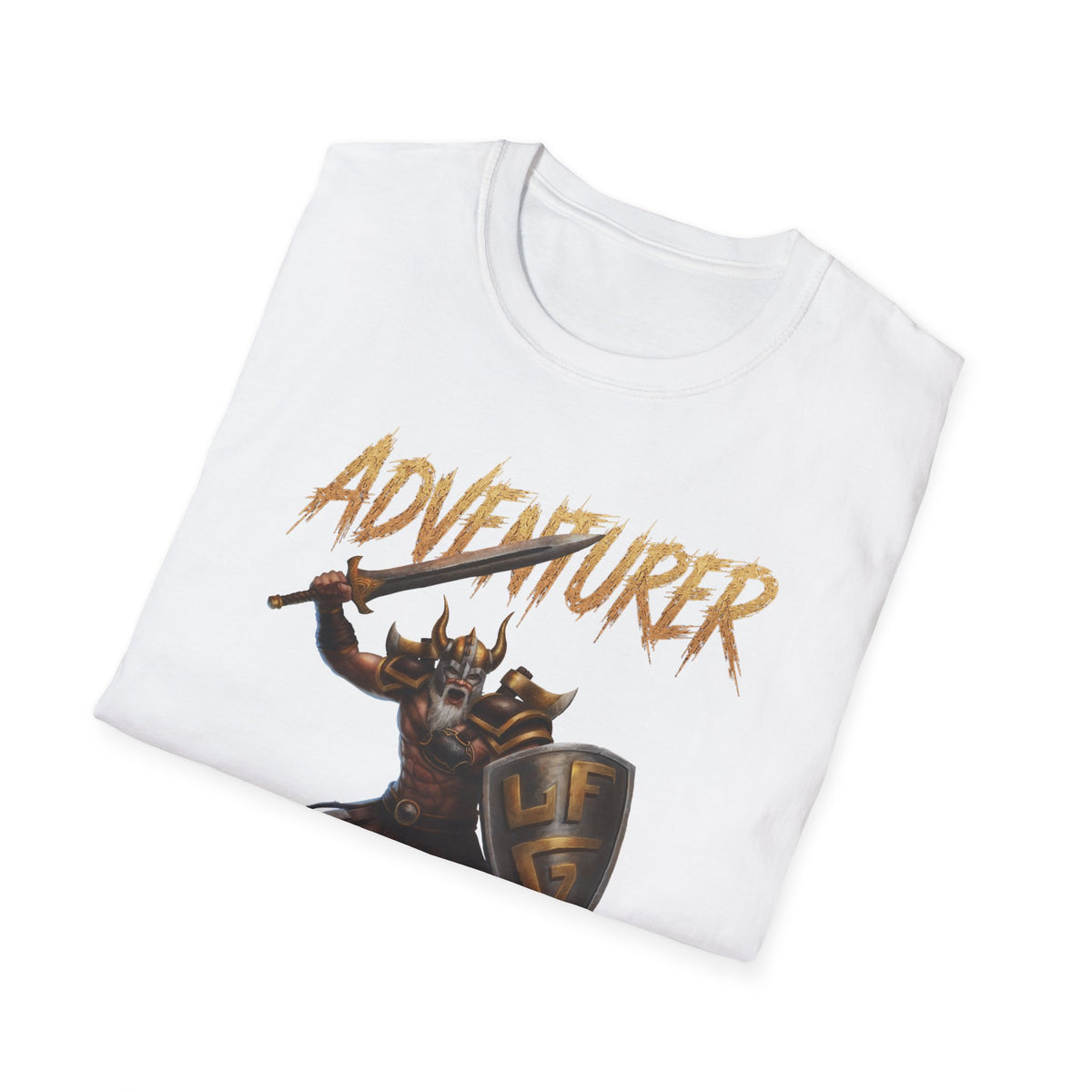 Adventurer RPG Warrior T-Shirt — Fantasy Gamer Tee with 'Adventurer' Artwork