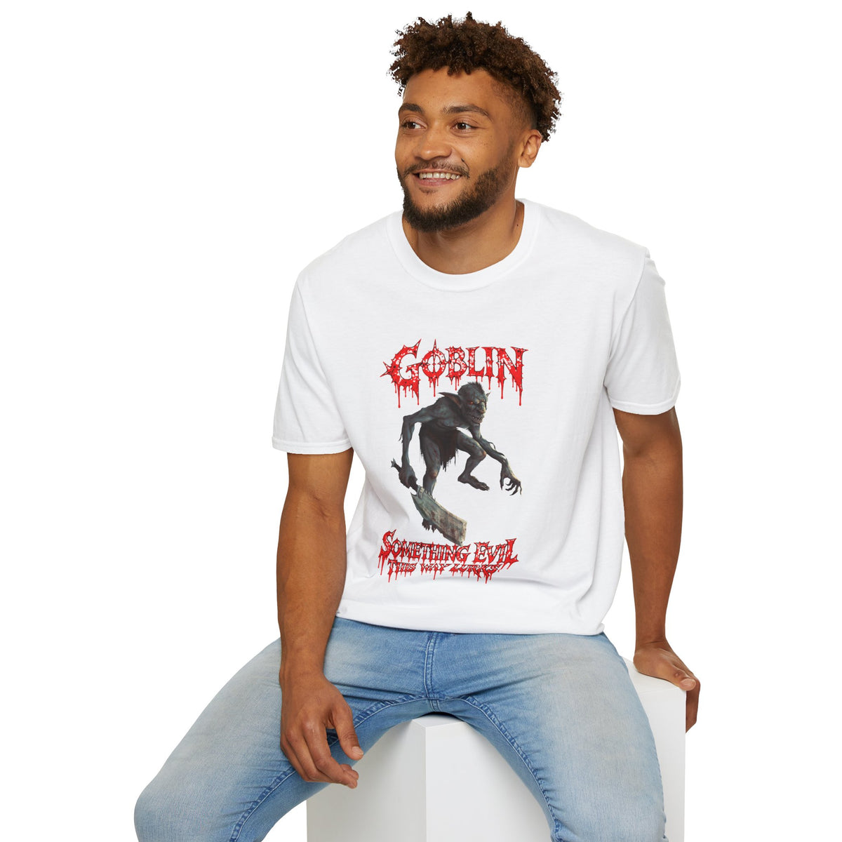 Goblin Horror T-Shirt — 'Something Evil This Way Lurks' Graphic Tee