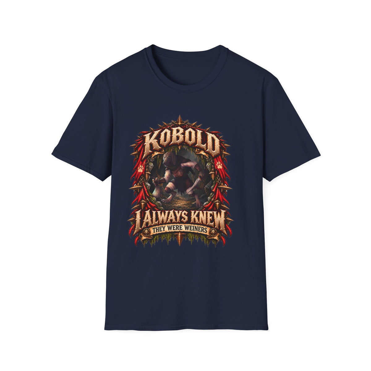 Kobold illustration T-Shirt | Fantasy RPG creature, "I Always Knew They Were Weiners"