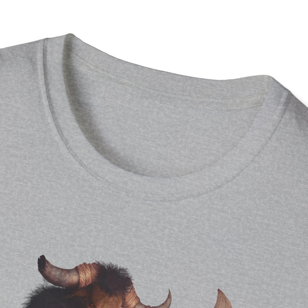 Minotaur Battle T-Shirt — Fantasy Warrior Axe Graphic Tee