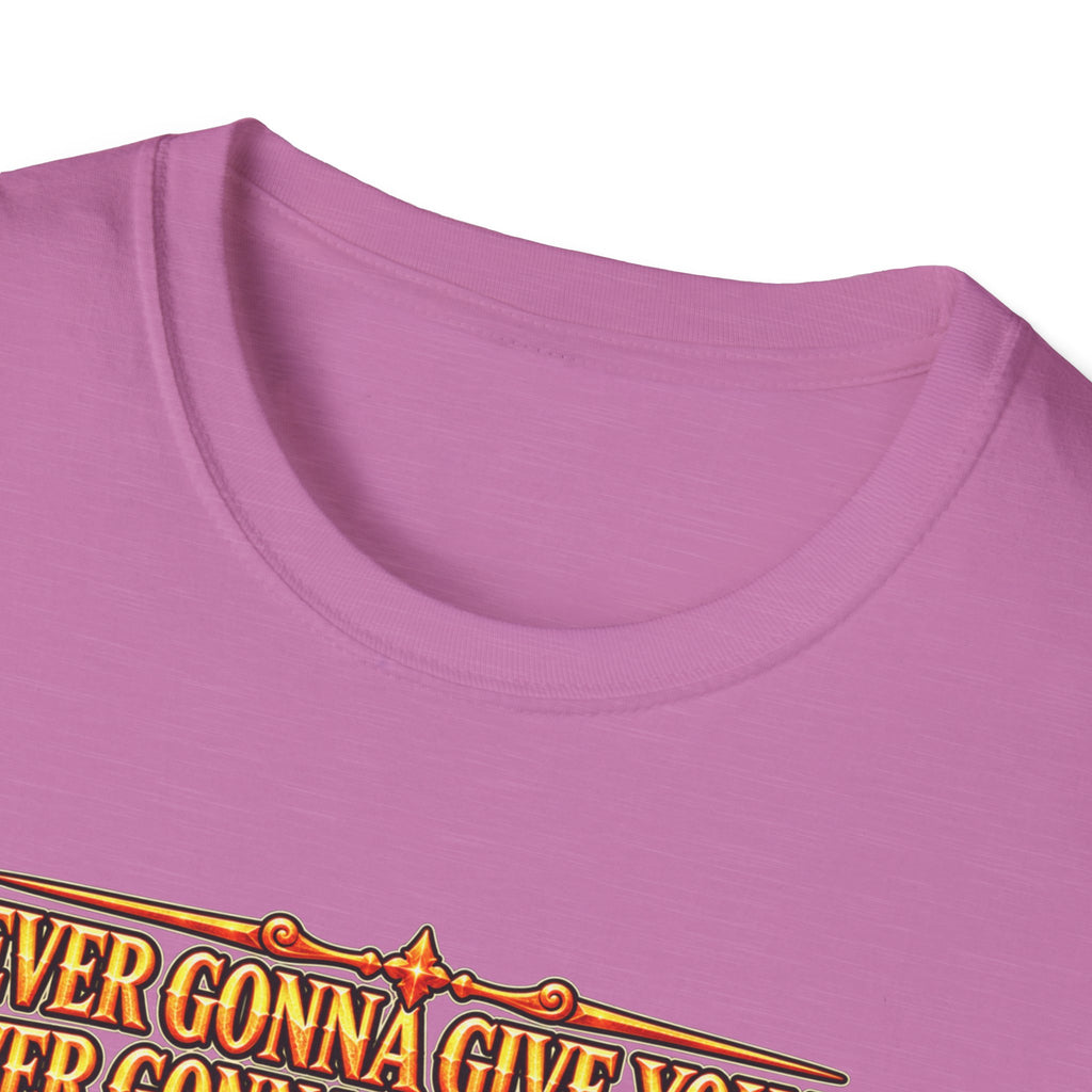 Rickroll RPG Party T-Shirt — "Never Gonna Give You Up" Fantasy Adventurers Tee