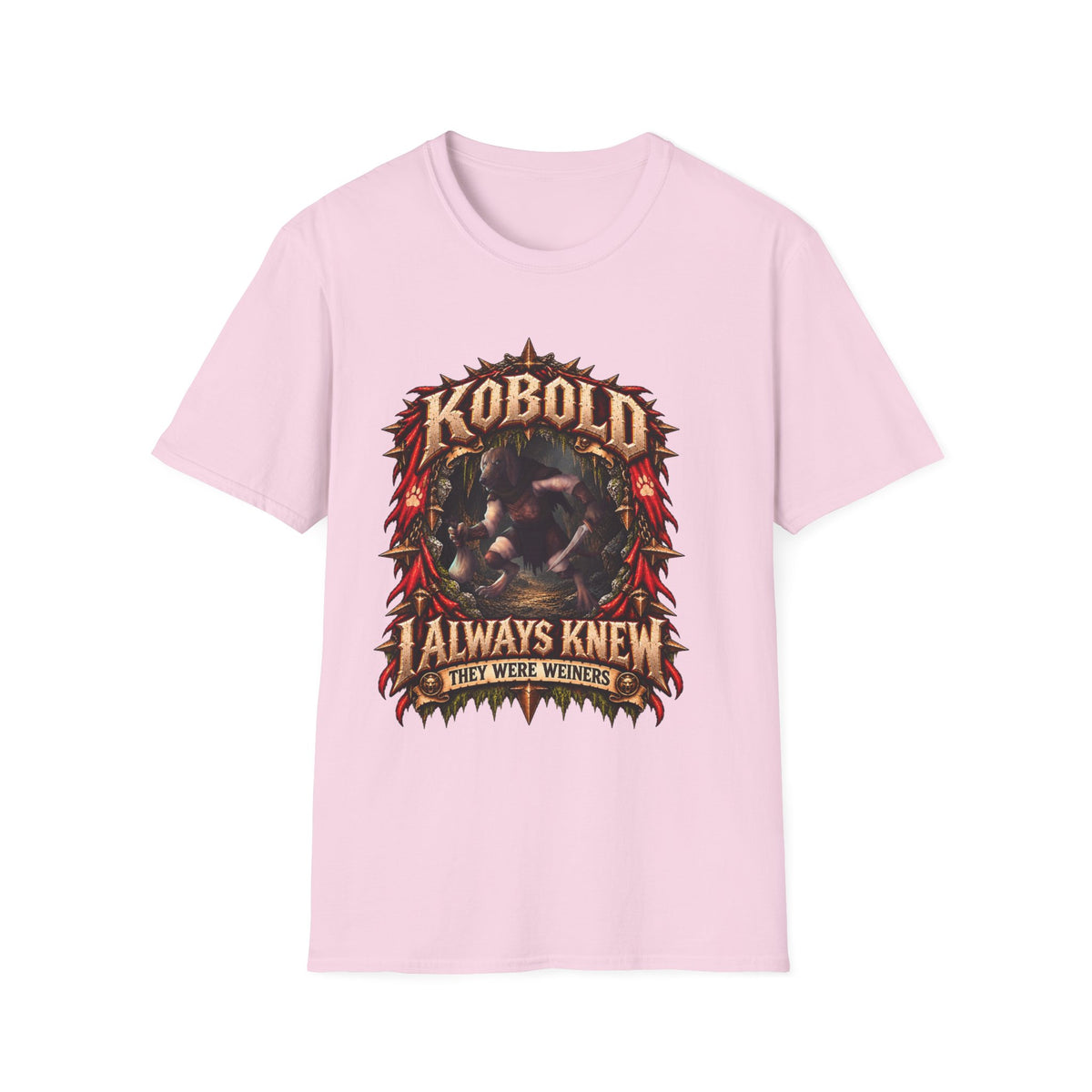 Kobold illustration T-Shirt | Fantasy RPG creature, "I Always Knew They Were Weiners"