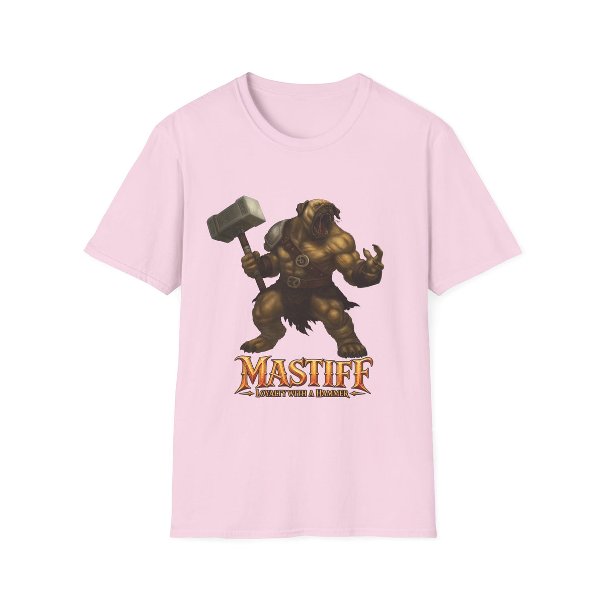 Mastiff Warrior T-Shirt — Hammer-Wielding Mastiff Graphic Tee