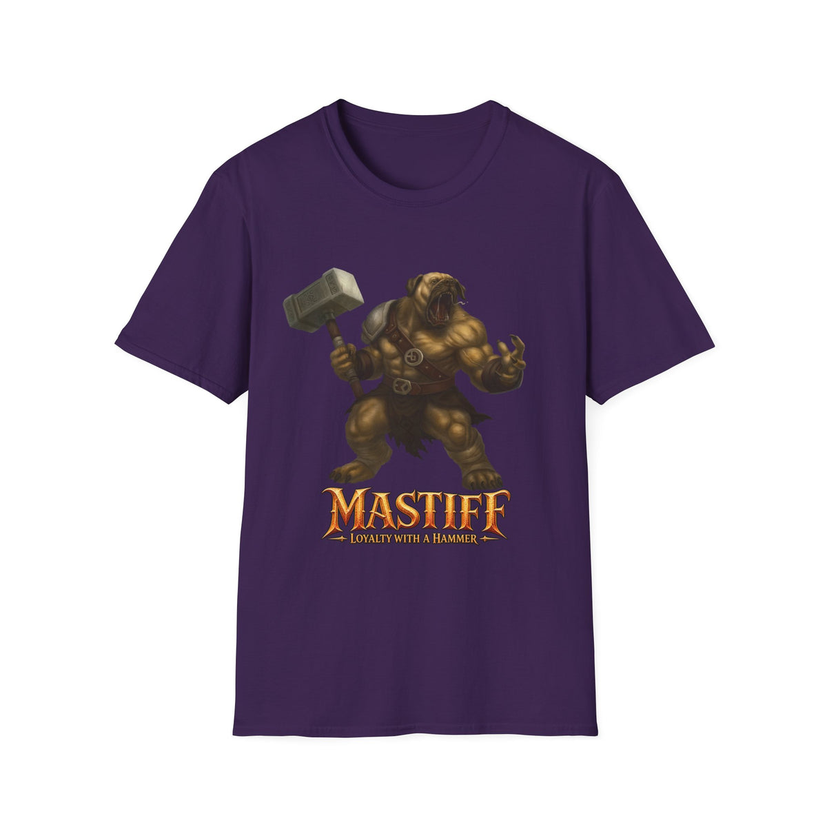 Mastiff Warrior T-Shirt — Hammer-Wielding Mastiff Graphic Tee