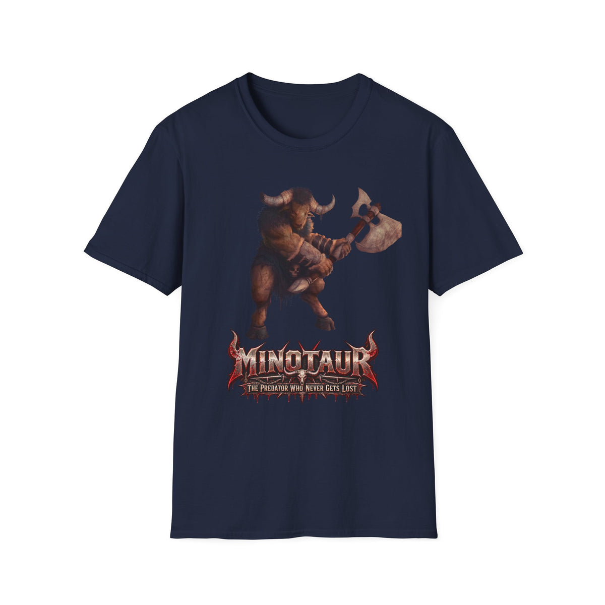 Minotaur Battle T-Shirt — Fantasy Warrior Axe Graphic Tee