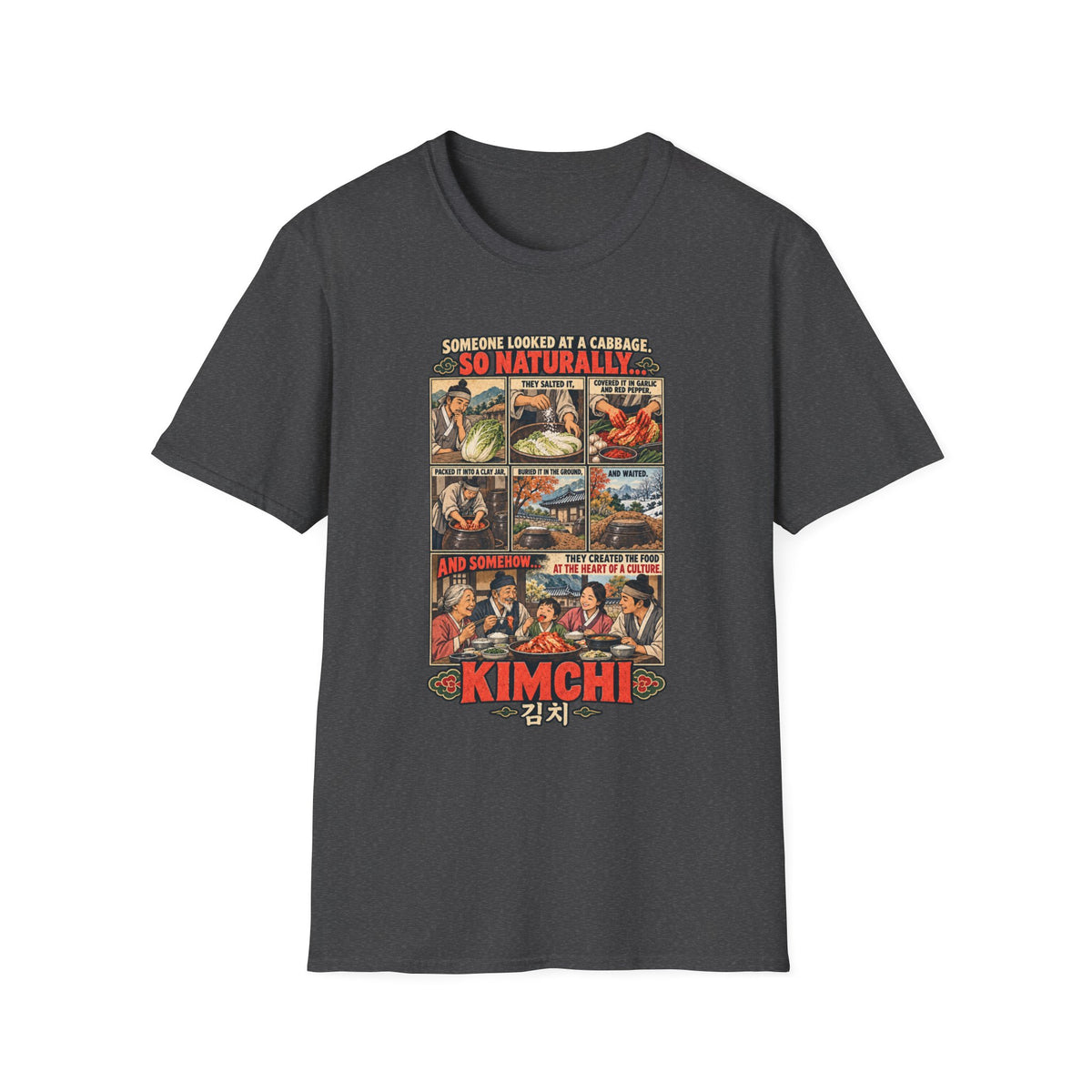 Kimchi Comic Panel T-Shirt | Retro Food Illustration, Korean Cuisine