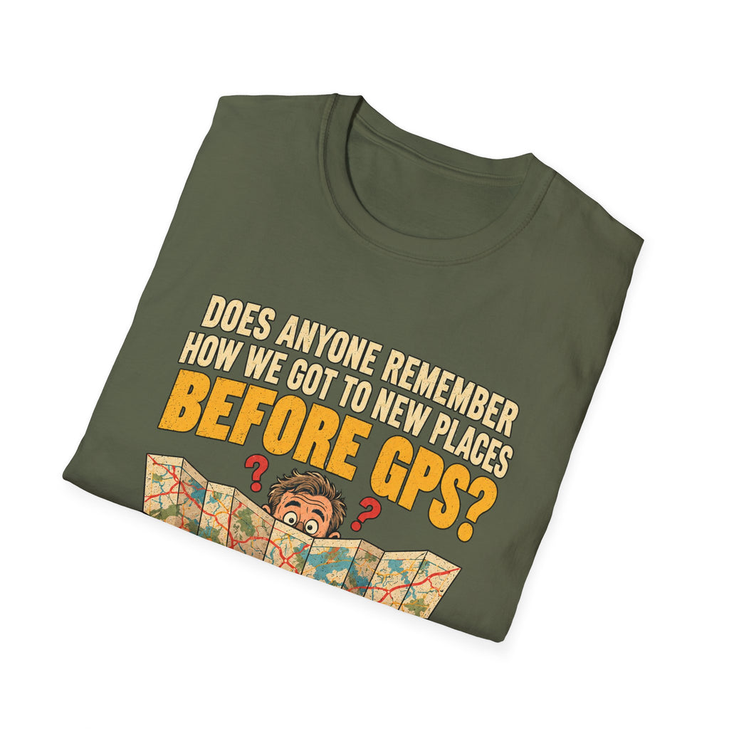 Before GPS? Map Reader T-Shirt | Vintage Map Illustration, Travel Humor