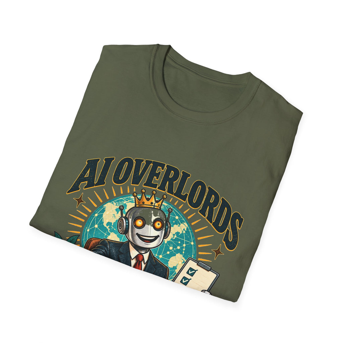 AI Overlords Start Free Trial T-Shirt | Robot Business Illustration