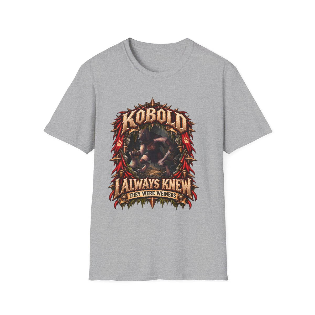 Kobold illustration T-Shirt | Fantasy RPG creature, "I Always Knew They Were Weiners"