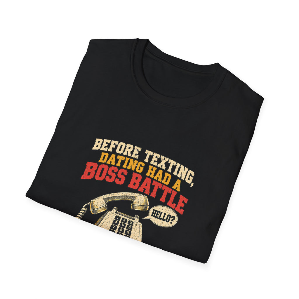 Retro Telephone Boss Battle T-Shirt | Funny Gamer Phone Design