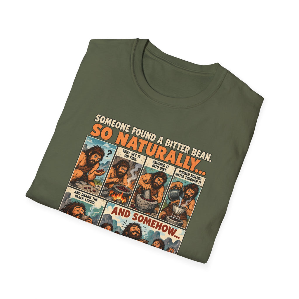 Coffee Comic Panel T-Shirt | Retro Coffee Comic Strip