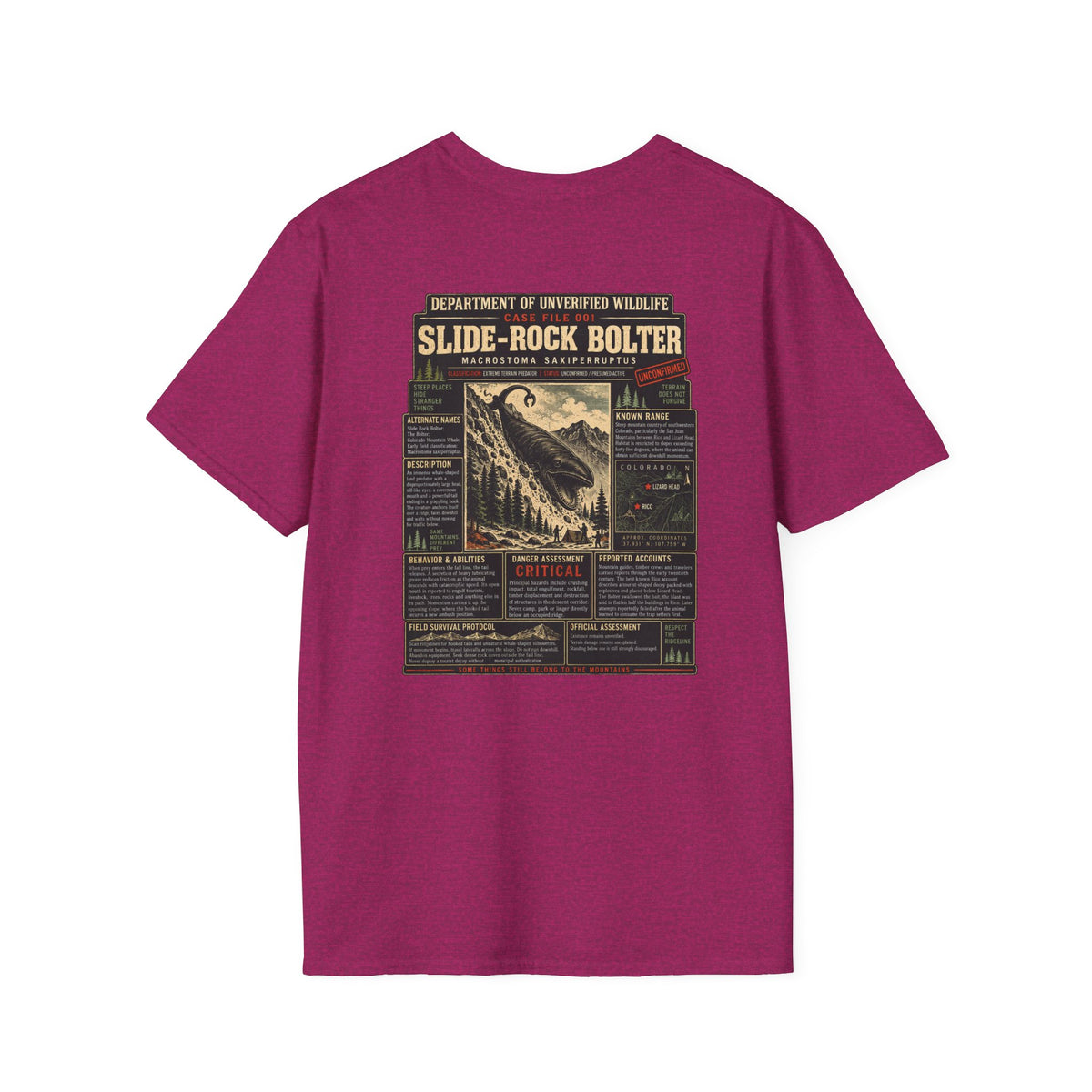 Slide-Rock Bolter T-Shirt — Department of Unverified Wildlife Retro Tee