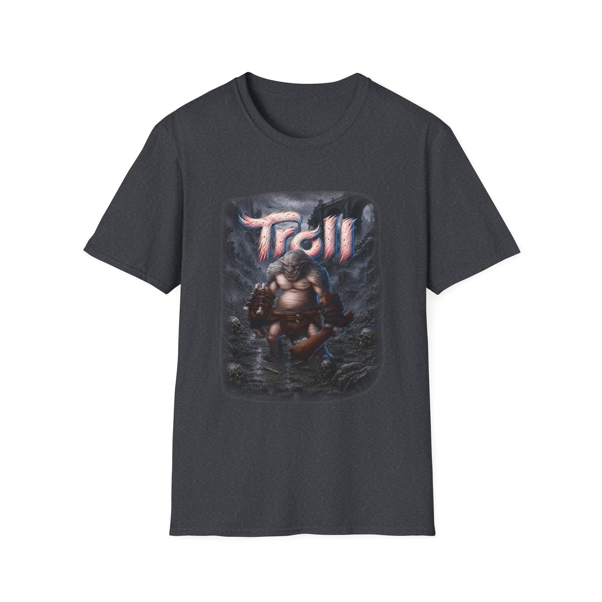 T-Shirt — 'Troll' Fantasy Creature Graphic Tee (Front & Back Definition)