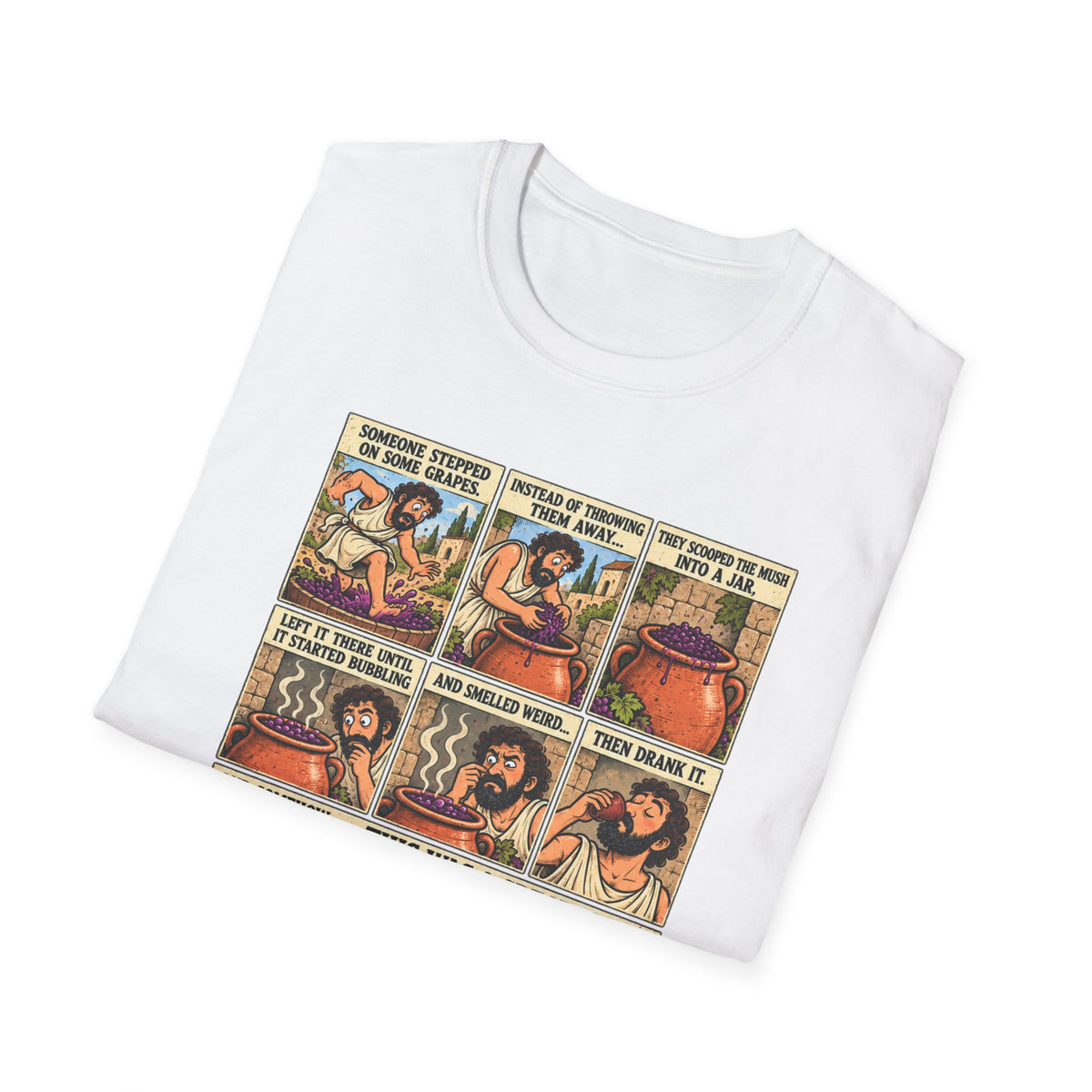 Wine Comic Panel T-Shirt | Vintage Wine Humor, Comic Strip Design