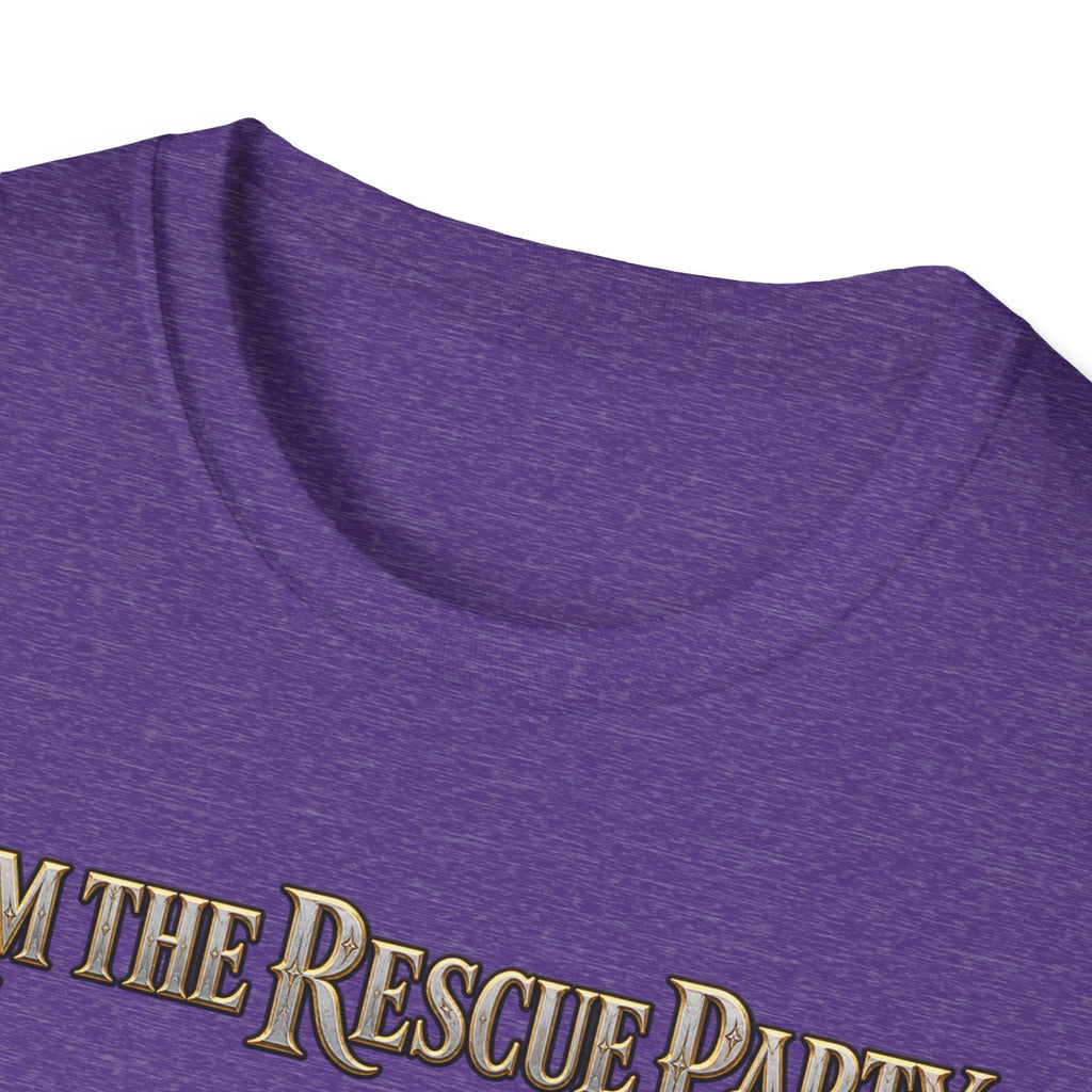 I Am the Rescue Party T-Shirt | Female Warrior Knight Illustration