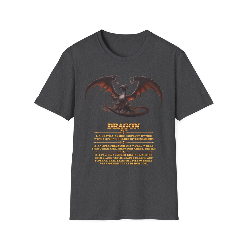 Dragon Definition T-Shirt — Fantasy Creature Illustration & Funny Dragon Traits Tee