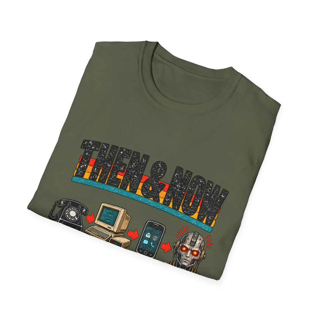 Then & Now Retro Technology Then & Now T-Shirt | Well That Escalated Quickly