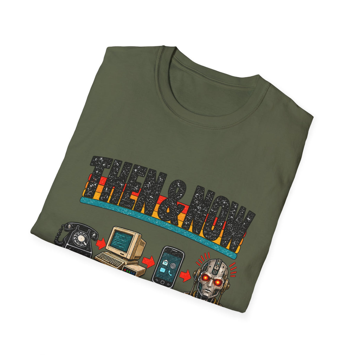 Then & Now Retro Technology Then & Now T-Shirt | Well That Escalated Quickly