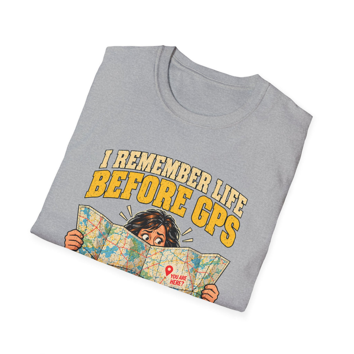 I Remember Life Before GPS T-Shirt | Vintage Map Illustration, Funny Travel Quote