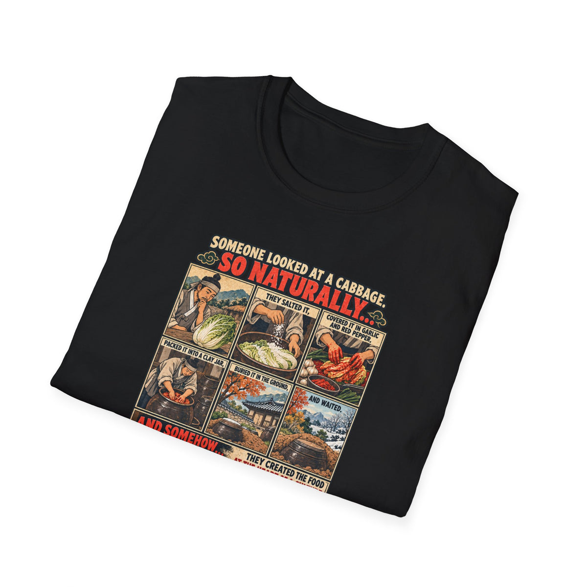 Kimchi Comic Panel T-Shirt | Retro Food Illustration, Korean Cuisine
