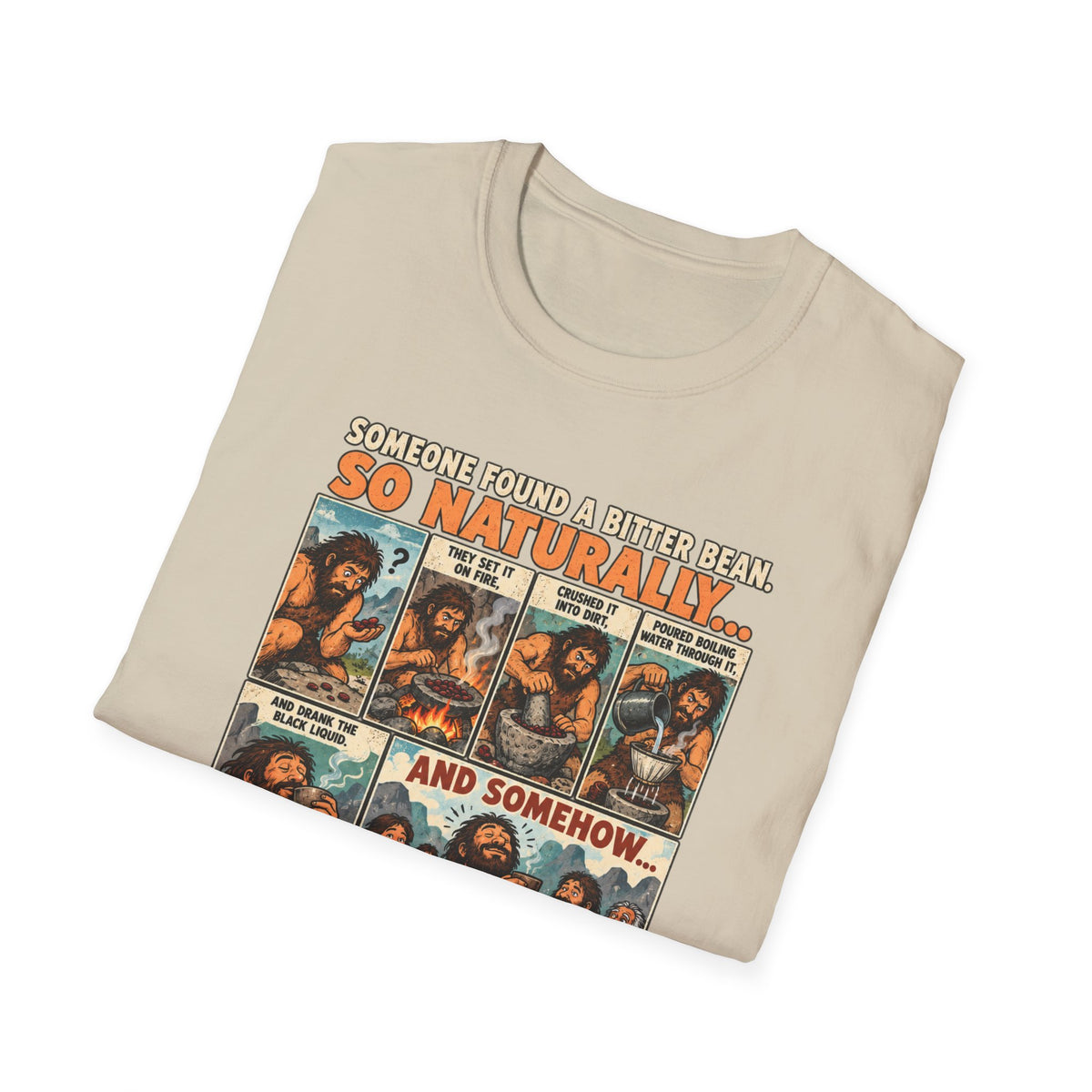 Coffee Comic Panel T-Shirt | Retro Coffee Comic Strip