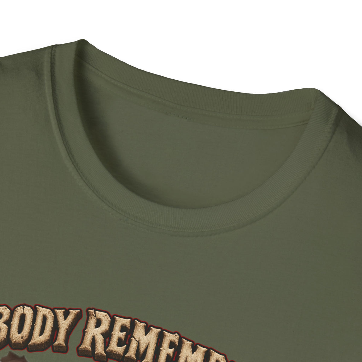 Nobody Remembers Ogre Illustration T-Shirt | Fantasy Warrior, Humorous Text