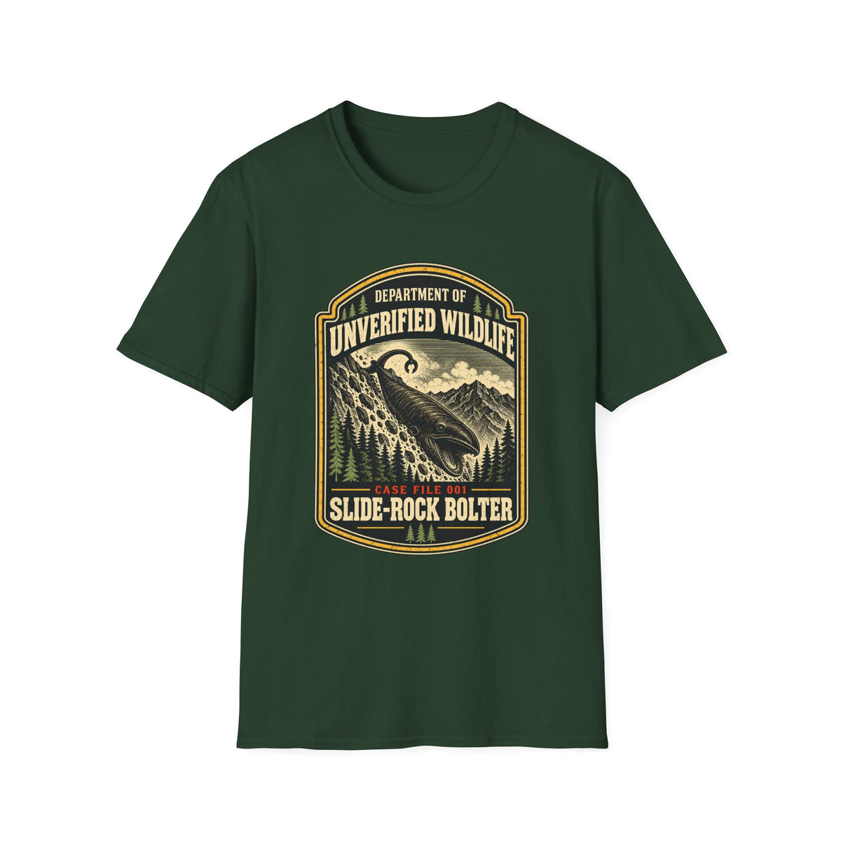 Slide-Rock Bolter T-Shirt — Department of Unverified Wildlife Retro Tee